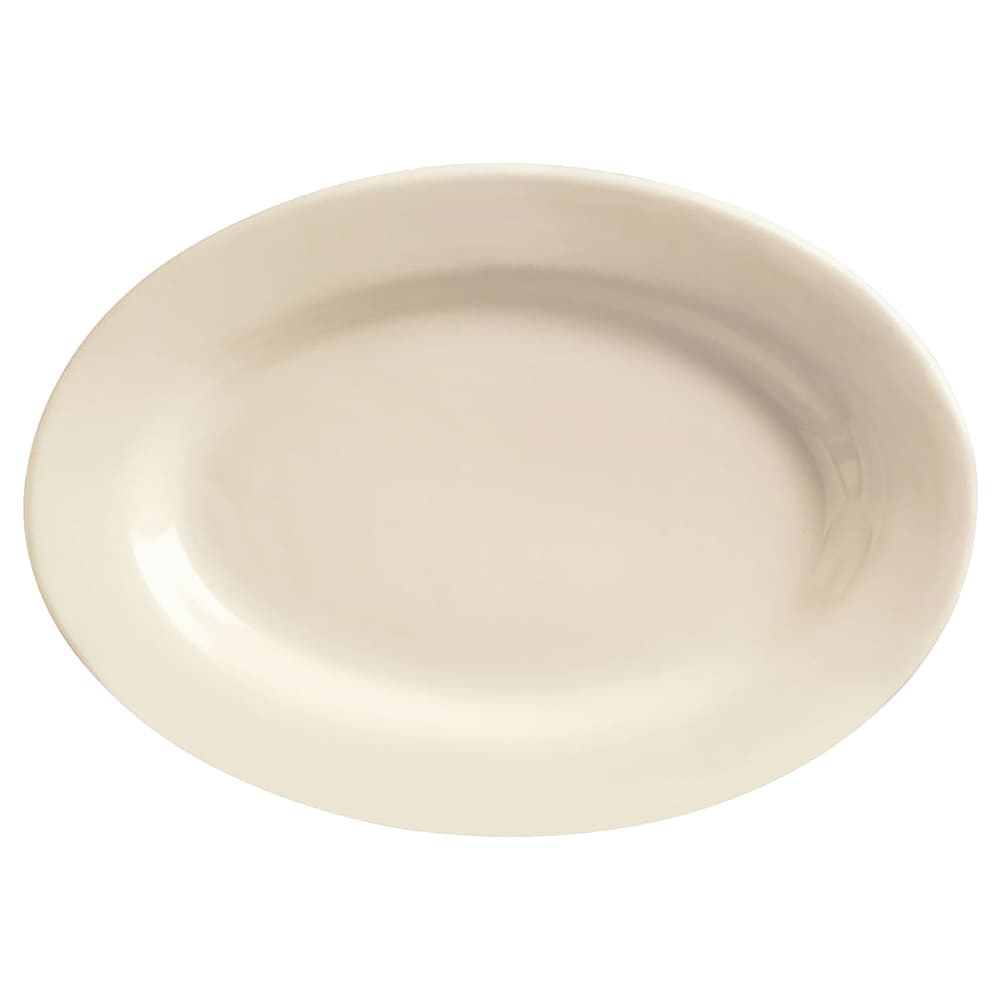 Libbey PWC-19 Oval Cream White Rolled Edge Platter, Princess White
