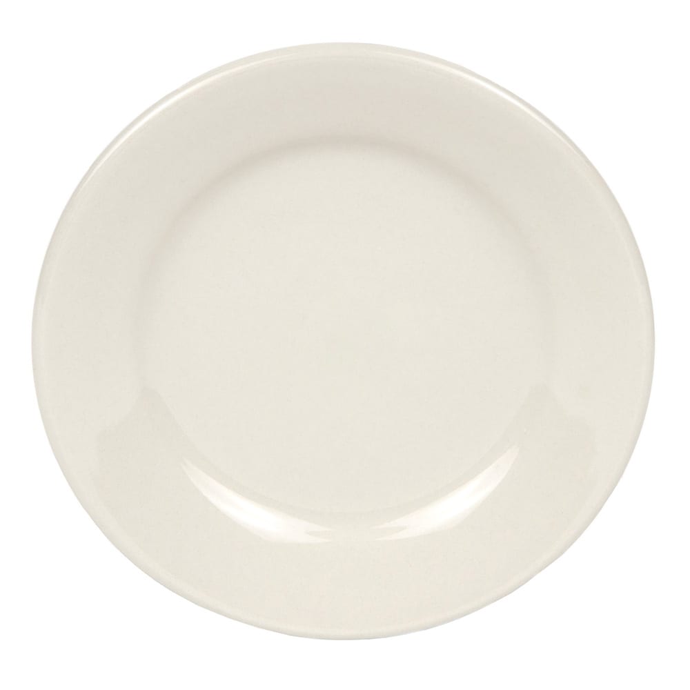 Libbey PWC-31 6 1/4" Round Rolled Edge Plate - Stoneware, Princess White