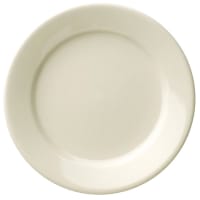 Libbey PWC-9 9 3/4" Round Rolled Edge Plate - Stoneware, Princess White thumbnail 2