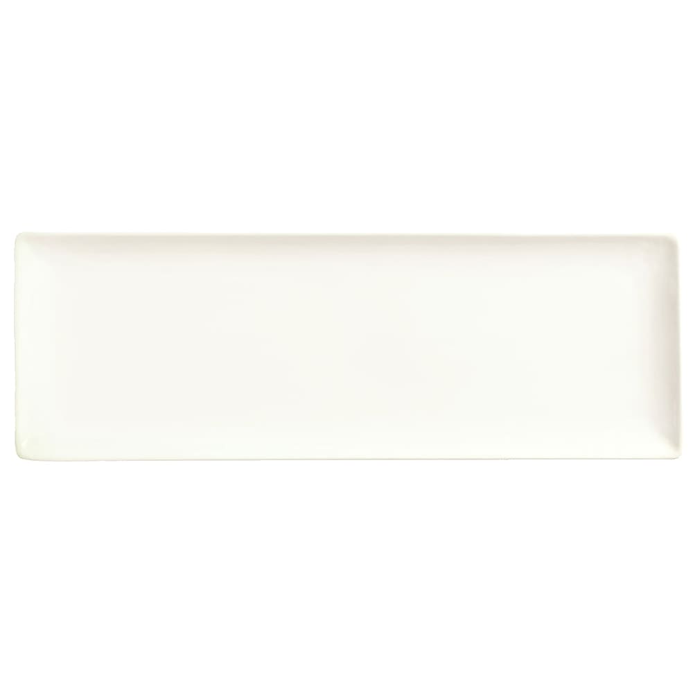 Libbey SL-23C 12 3/8" x 6 1/4" Rectangular Slate Coupe Platter - Porcelain, Ultra Bright White