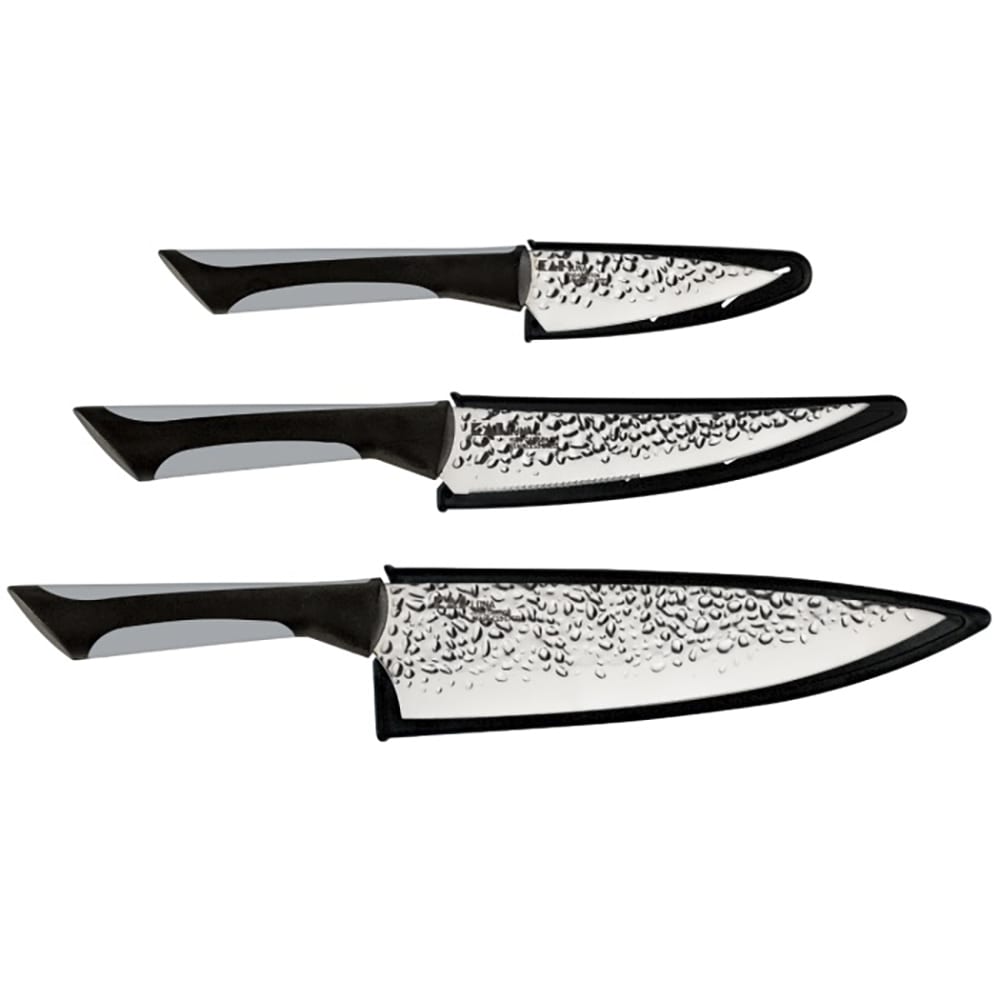 Shun 3 Piece Knife Set w/ Black Soft-Grip Handle, Stainless Steel Blade (ABS0370)