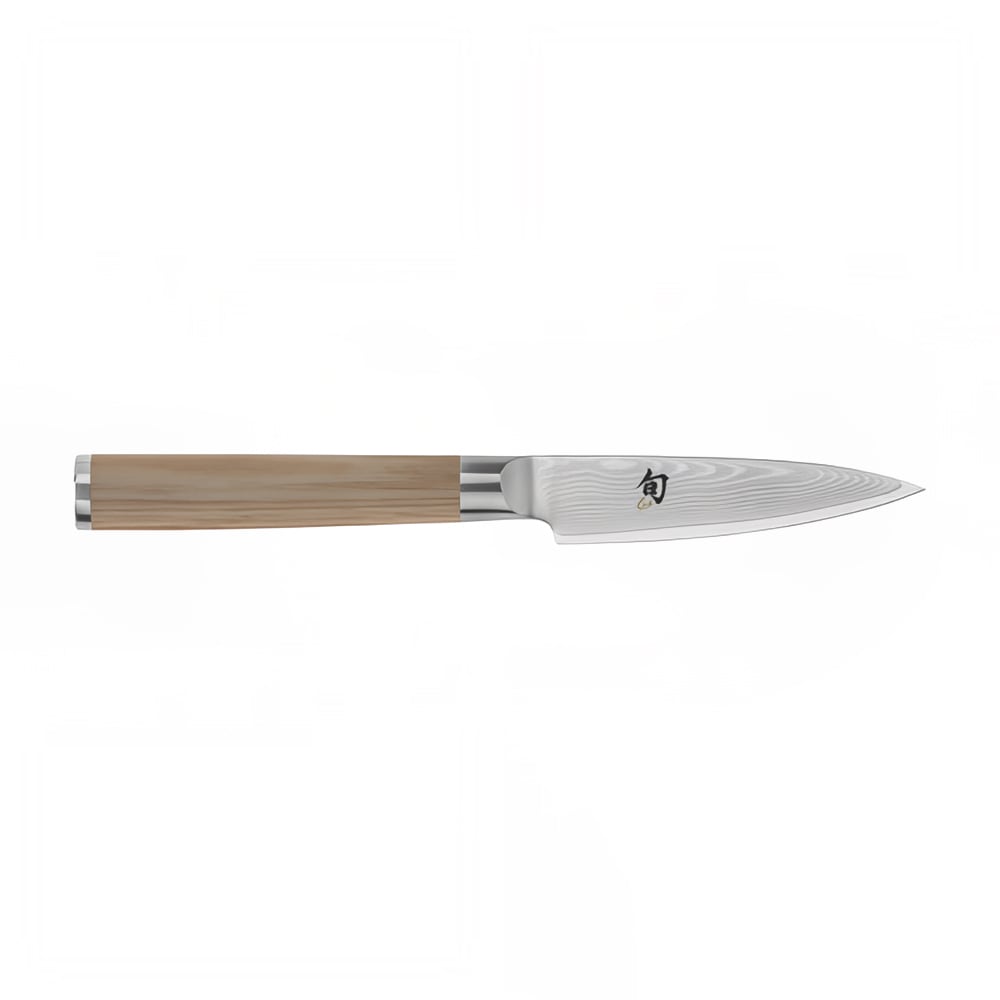 Shun 3 1/2" Paring Knife w/ Blonde Pakkawood Handle, Stainless Steel (DM0700W)