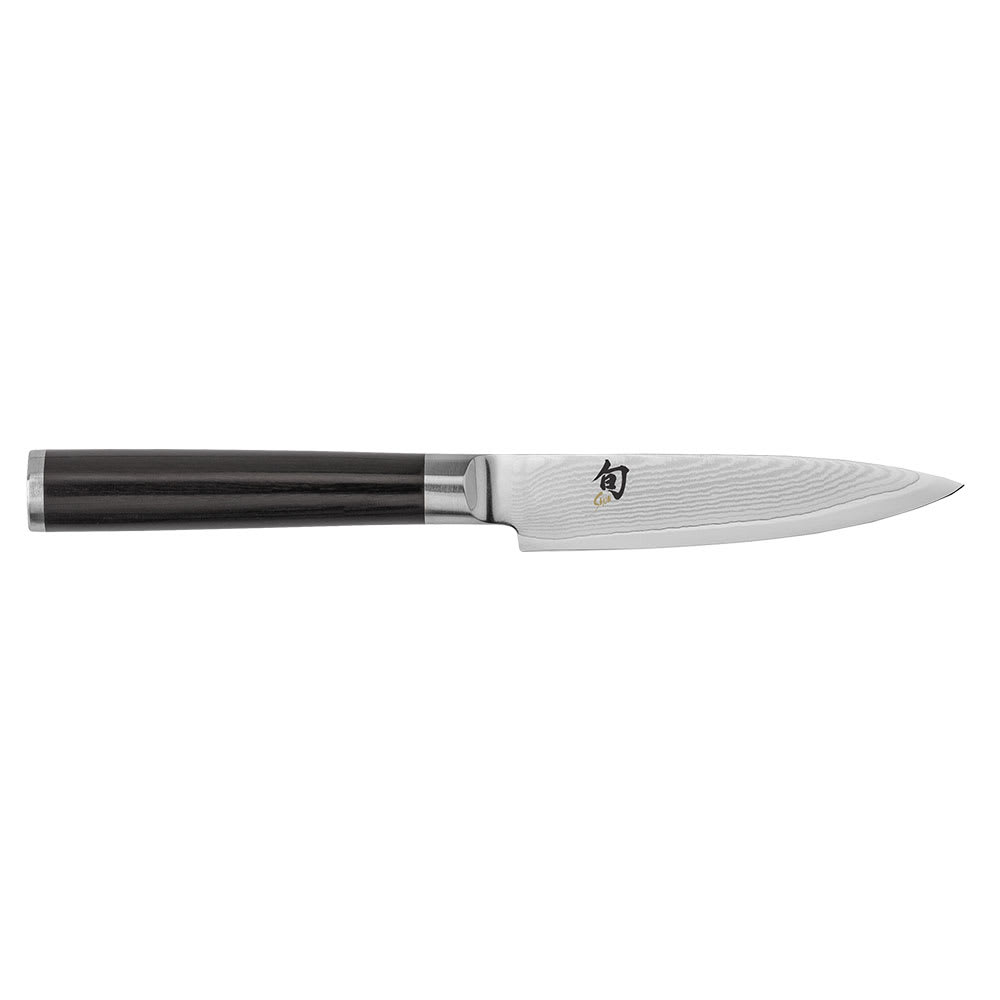 Shun Shun Classics Paring Knife, 4" Blade, D Shaped PakkaWood Handle (DM0716)