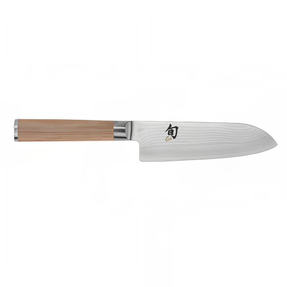 Shun 5 1/2" Santoku Knife w/ Blonde Pakkawood Handle, Stainless Steel (DM0727W)