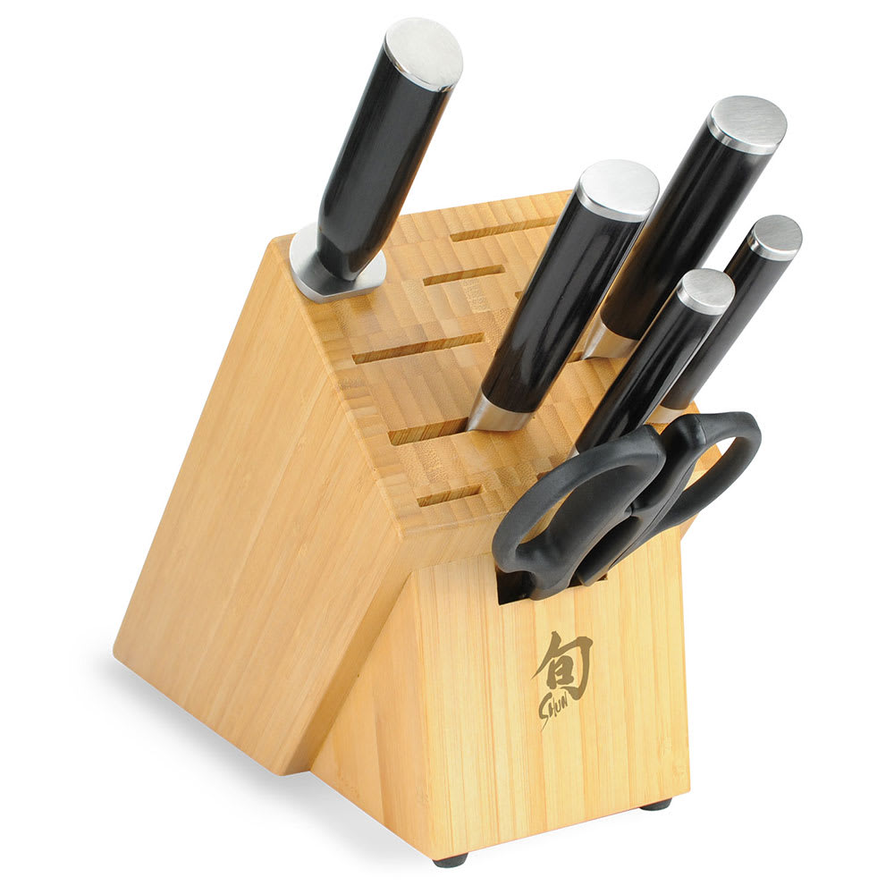 Shun Shun Classic Series 7-Piece Knife Set w/ Bamboo Block (DM2003B)