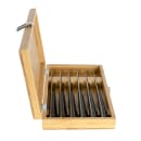 Shun 6 Piece Steak Knife Set w/ Black POM Handles, Carbon Steel (KAS0600) thumbnail 2