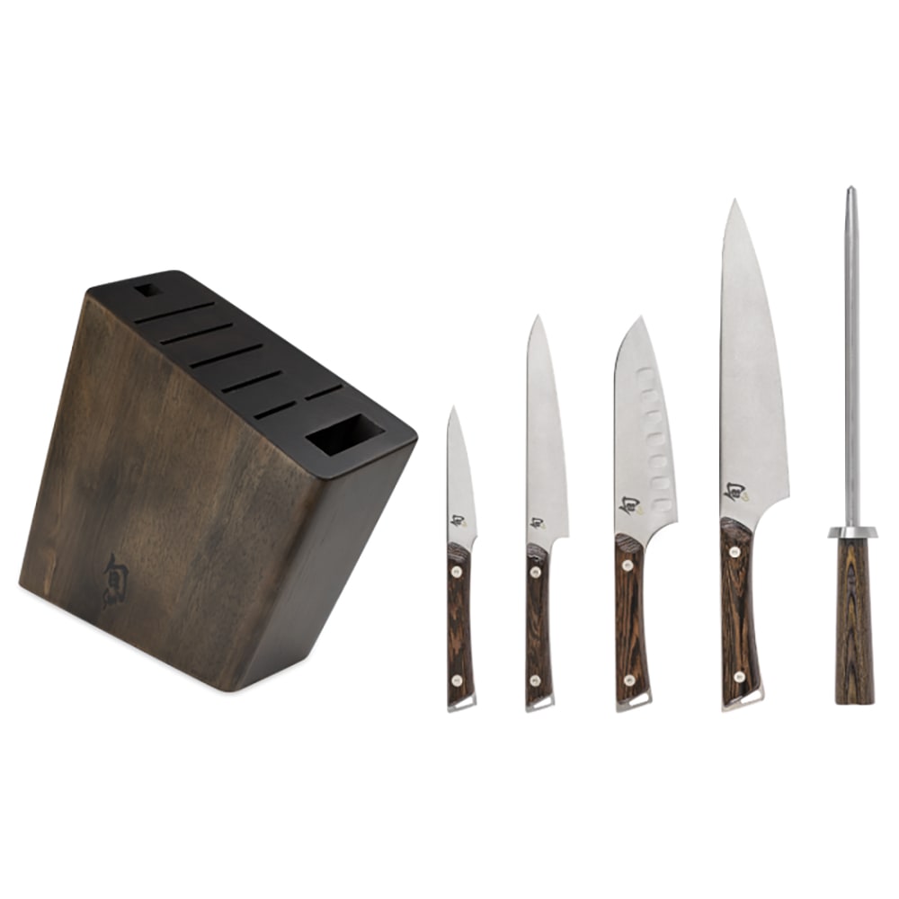 Shun 6 Piece Kanso Knife Set w/ Wooden Block (SWTS0600)