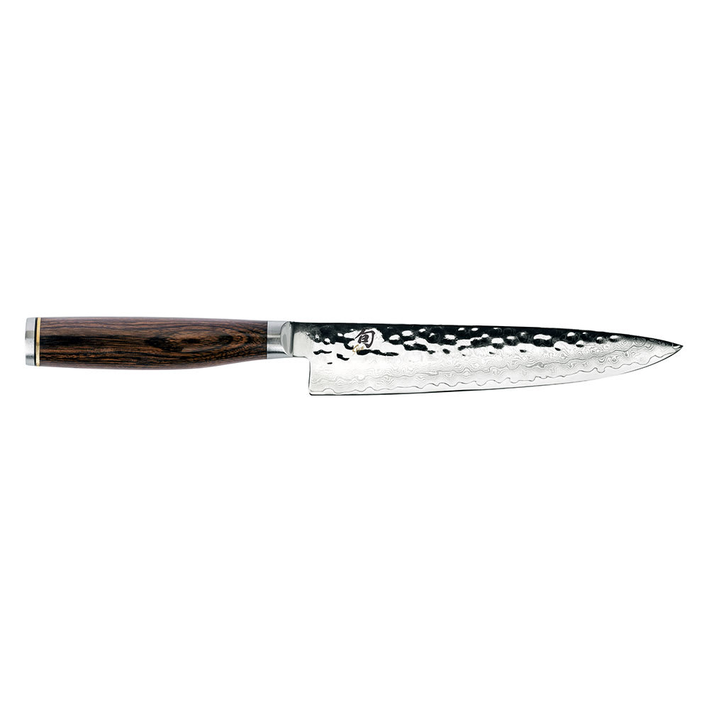 Shun Shun Premier Utility Knife, 6 1/2" Blade w/ Walnut PakkaWood Handles (TDM0701)
