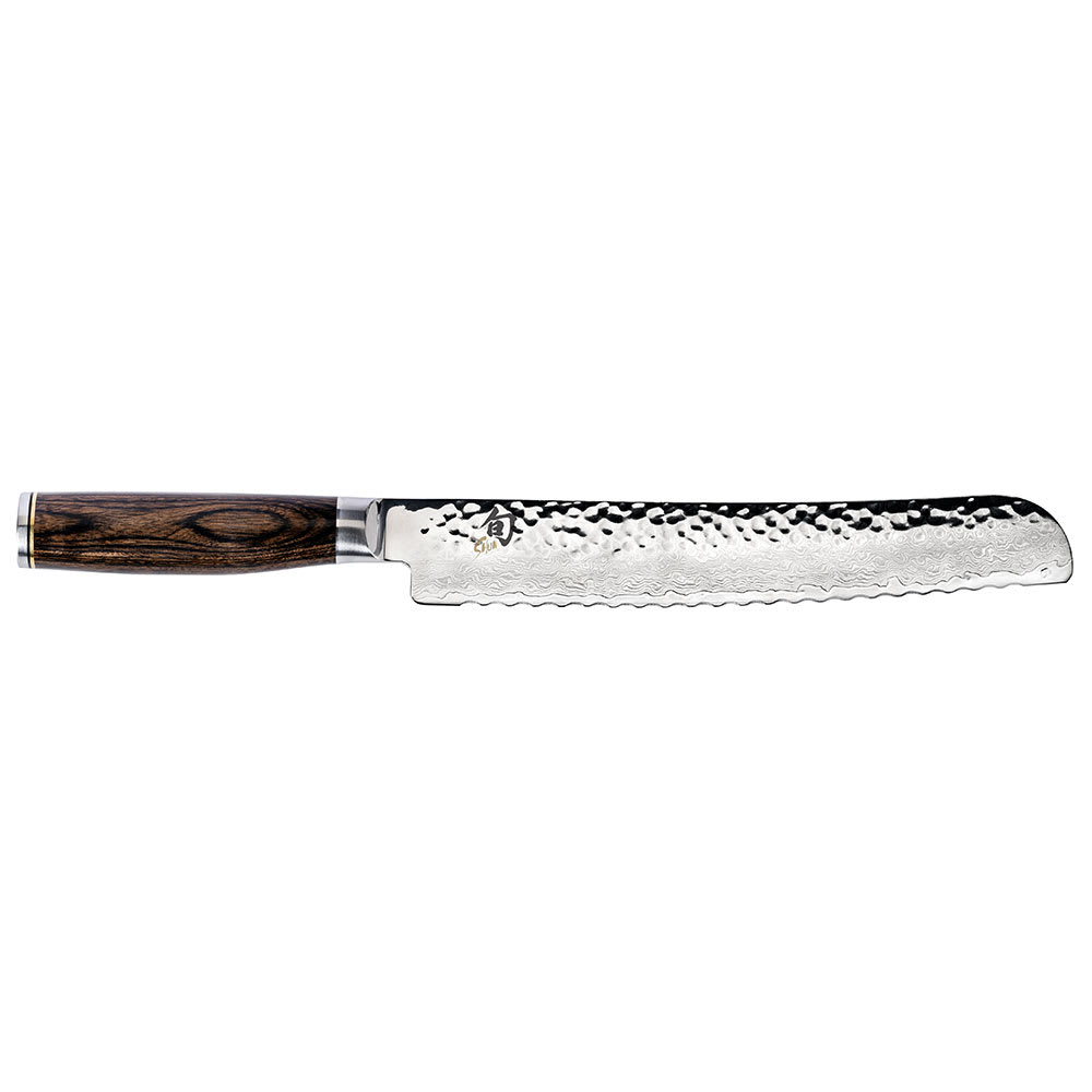 Shun Shun Premier Bread Knife, 9" Blade w/ Walnut PakkaWood Handles (TDM0705)
