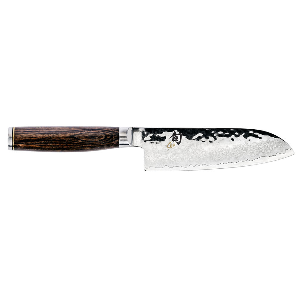 Shun Lite & Small Santoku Knife, 5 1/2" Hammered Blade w/ Walnut Handle (TDM0727)