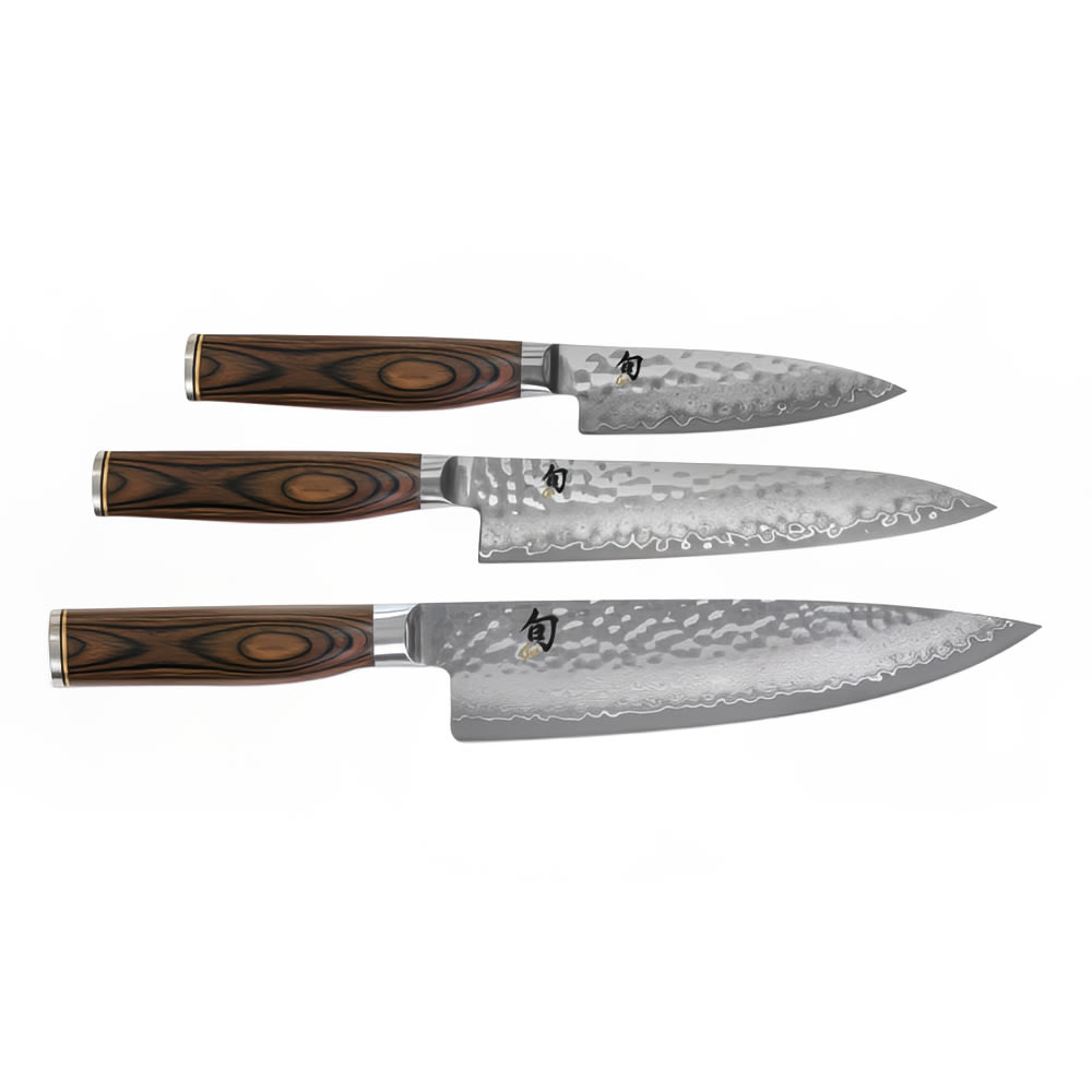 Shun 3 Piece Starter Knife Set, Paring, Utility & Chef, Gift-Boxed (TDMS0300)
