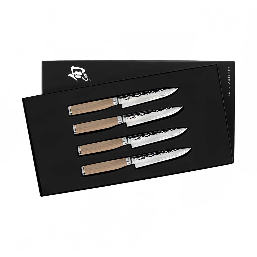 Shun 4 Piece Steak Knife Set w/ Box (TDMS0400W)