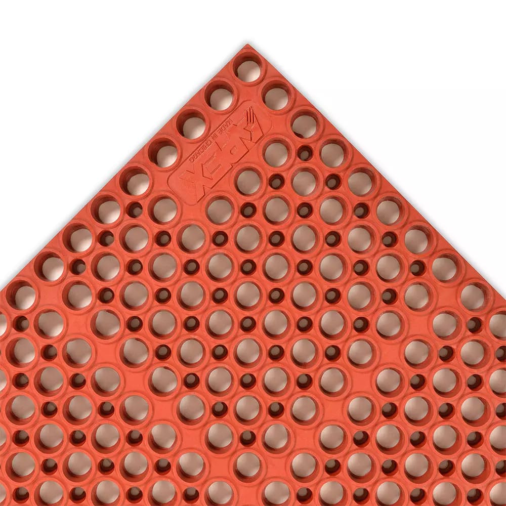 NoTrax T11S3958RD San-Eze II Grease-Proof Floor Mat, 3 1/4' x 4 7/8', 7/8" Thick, Red