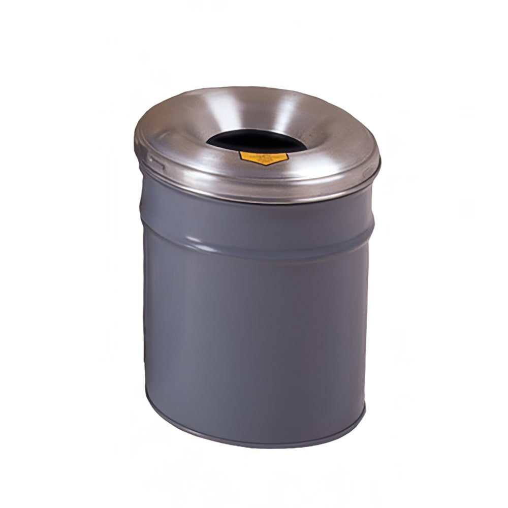 Justrite 26604G 4 1/2 gallon Cease-Fire®  Safety Waste Receptacle w/ Aluminum Head - Steel, Gray