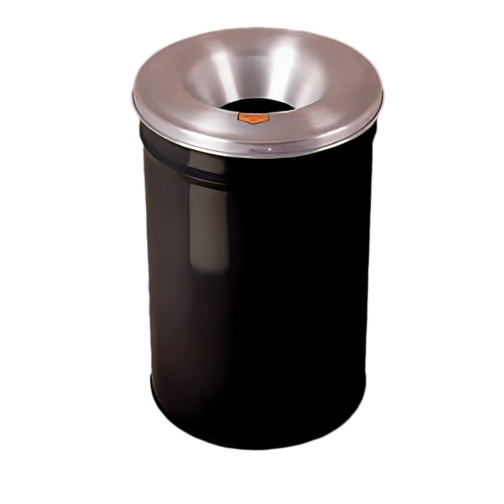 Justrite 26604K 4 1/2 gallon Cease-Fire® Safety Waste Receptacle w/ Aluminum Head - Steel, Black