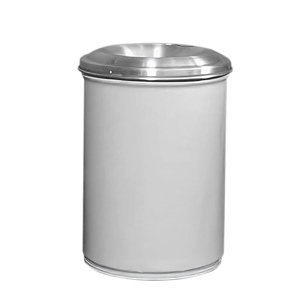 Justrite 26606W 6 gallon Cease-Fire® Safety Waste Receptacle w/ Aluminum Head - Steel, White