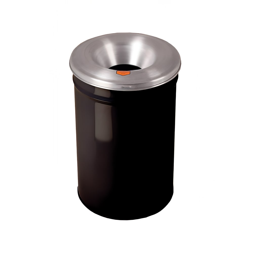 Justrite 26655K 55 gallon Cease-Fire® Safety Waste Receptacle w/ Aluminum Head - Steel, Black
