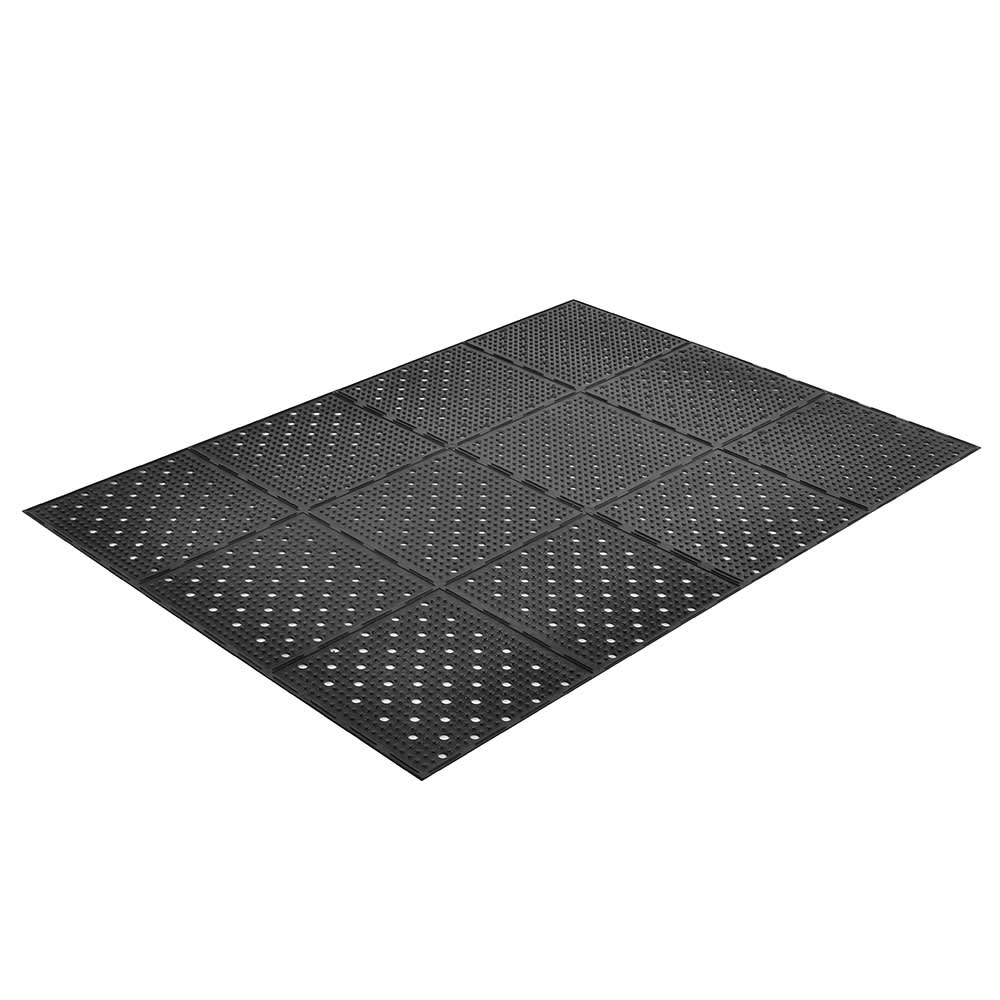 NoTrax T23S0032BL Mult-Mat II Reversible Drainage Floor Mat, 3' x 2', 3/8" Thick, Black