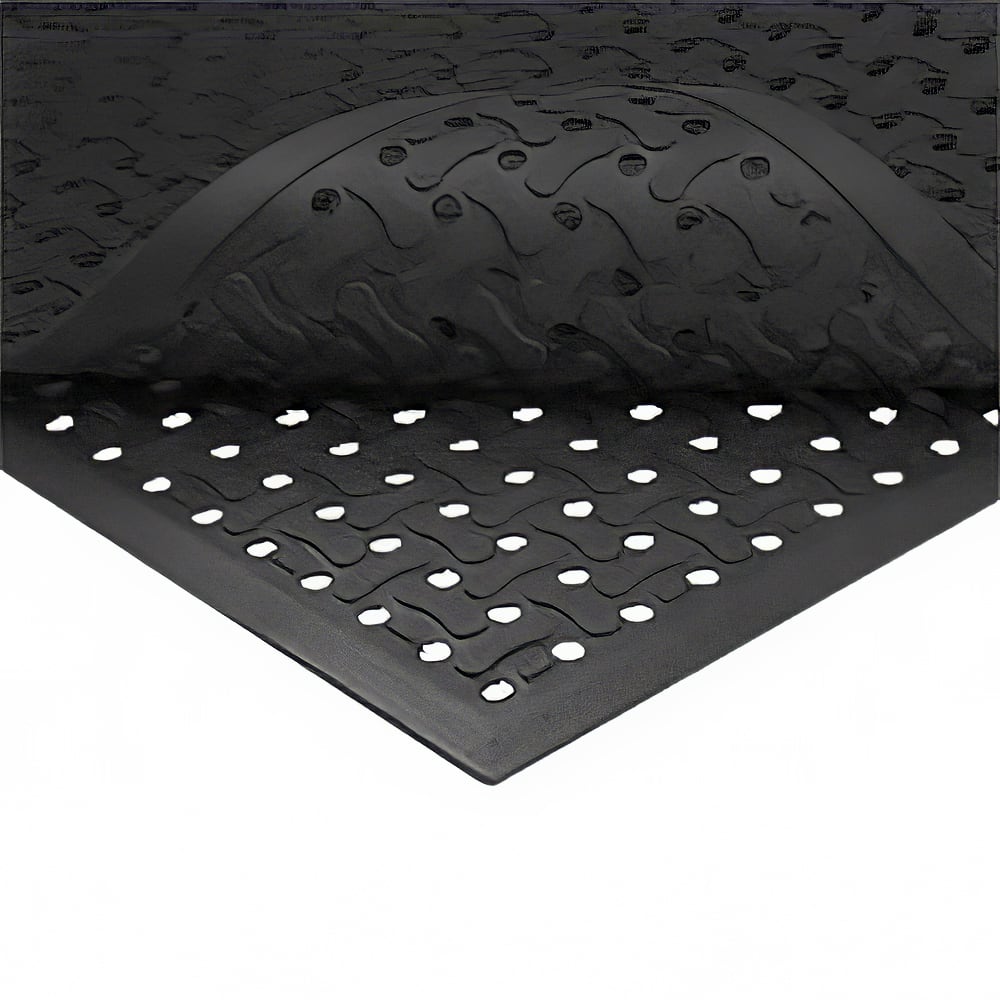 NoTrax T18S0046BL Superflow Reversible Grease Resistant Floor Mat, 4' x 6', 5/8 in Thick, Black