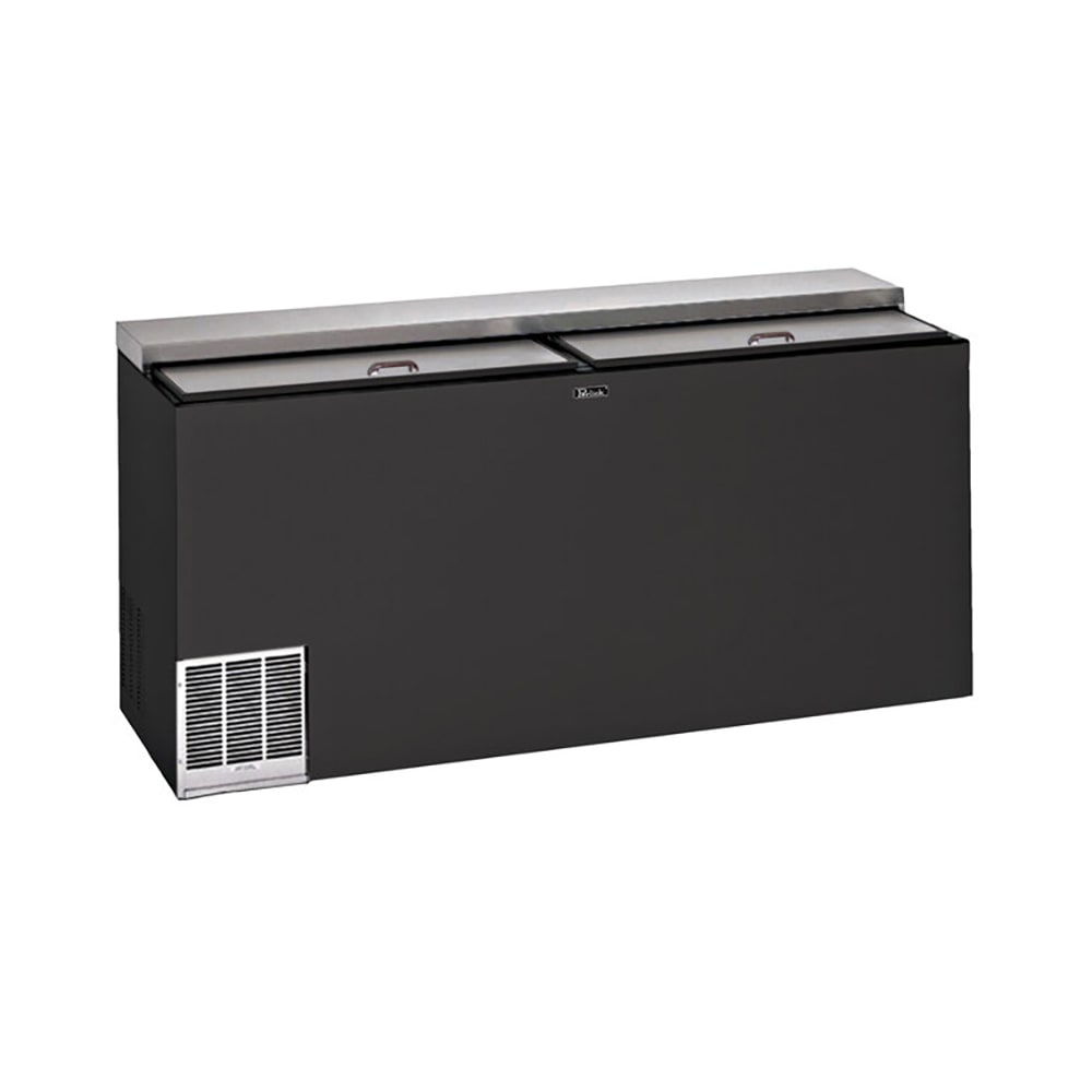 Perlick BC48LT-3 48" Forced Air Bottle Cooler - Holds (206) 12 oz Bottles, Lid Locks, Black, 120v