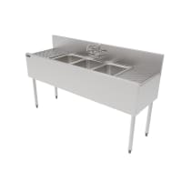 Perlick TS60M3-DB 60" 3 Compartment Sink w/ 14"L x 10"W Bowl, 9 1/4" Deep thumbnail 3