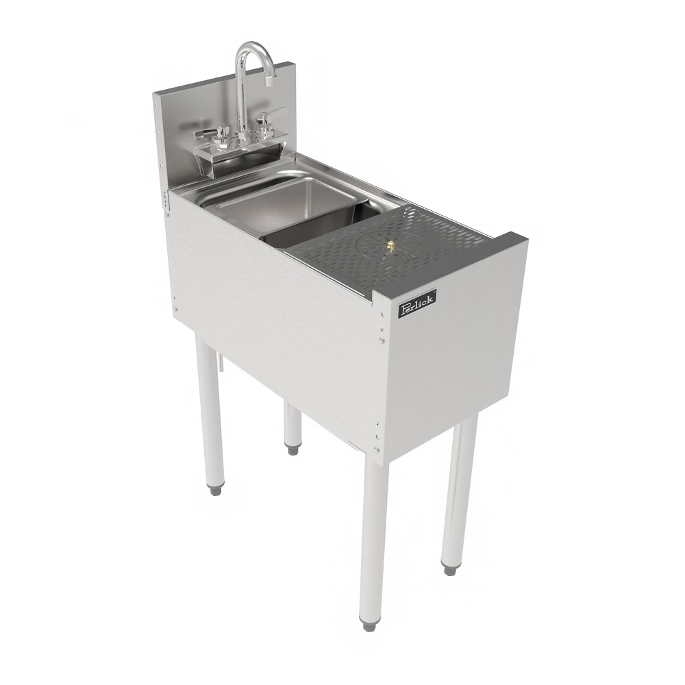 Perlick TSF12PS-SR-STK Commercial Prep Sink w/ 9 3/4"L x 10 1/2"W x 6"D Bowl, Gooseneck Faucet
