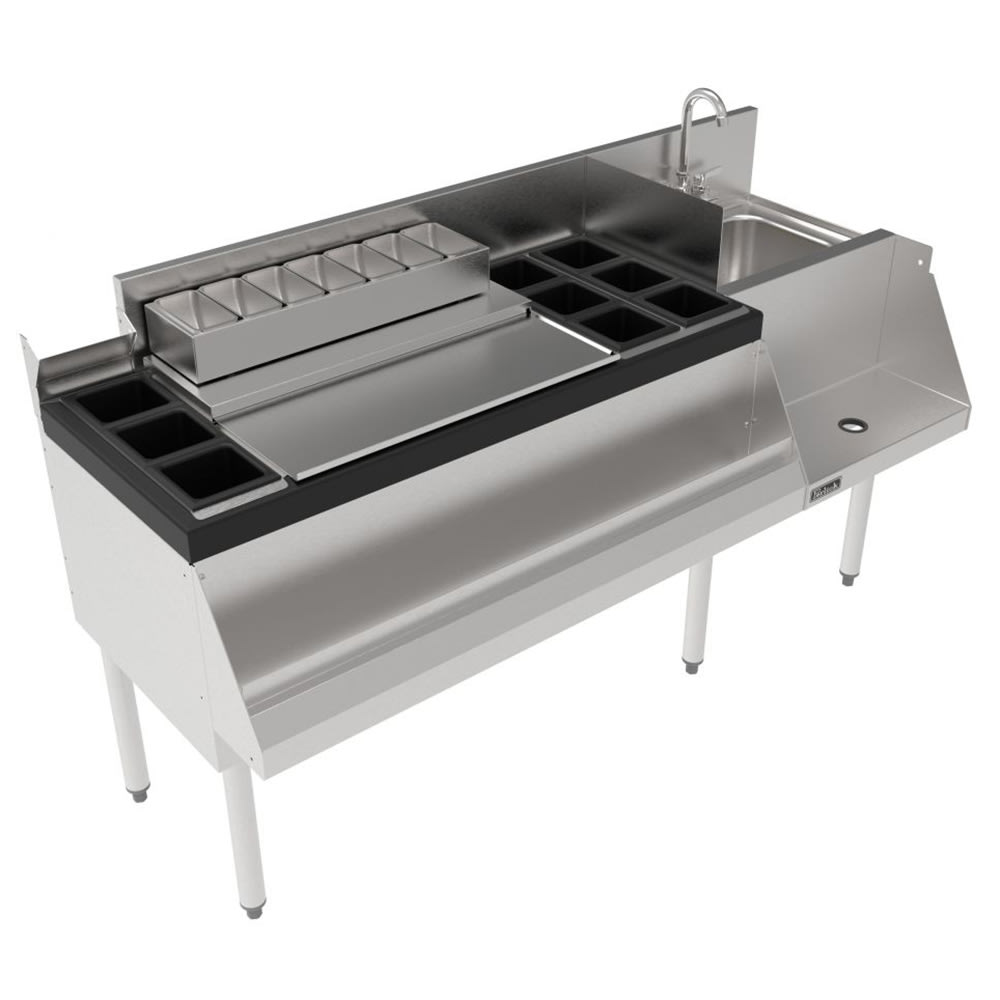 Perlick UCS60B 60" Cocktail Station w/ 78 lb Ice Bin, Stainless Steel