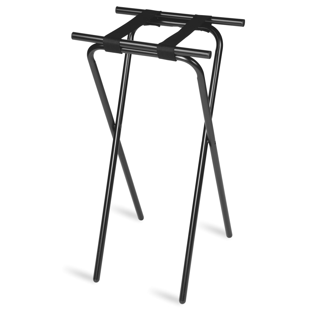 CSL 36"H Folding Tray Stand w/ Black Straps - 19" x 15" Top, Black Steel Frame (1036BL)