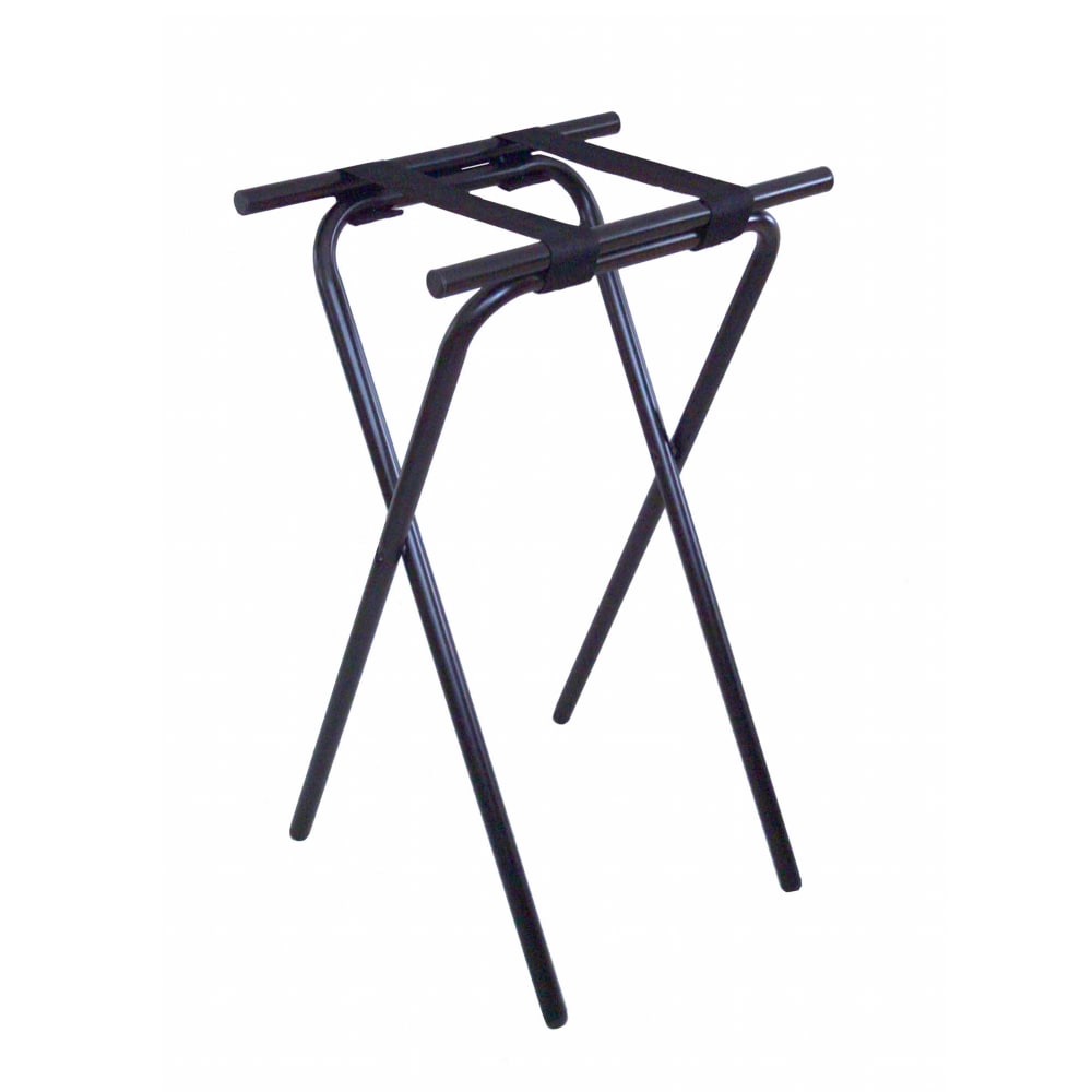 CSL 31" Folding Tray Stand w/ Black Straps - 19" x 15" Top, Steel Frame w/ Black Finish (1053BL)