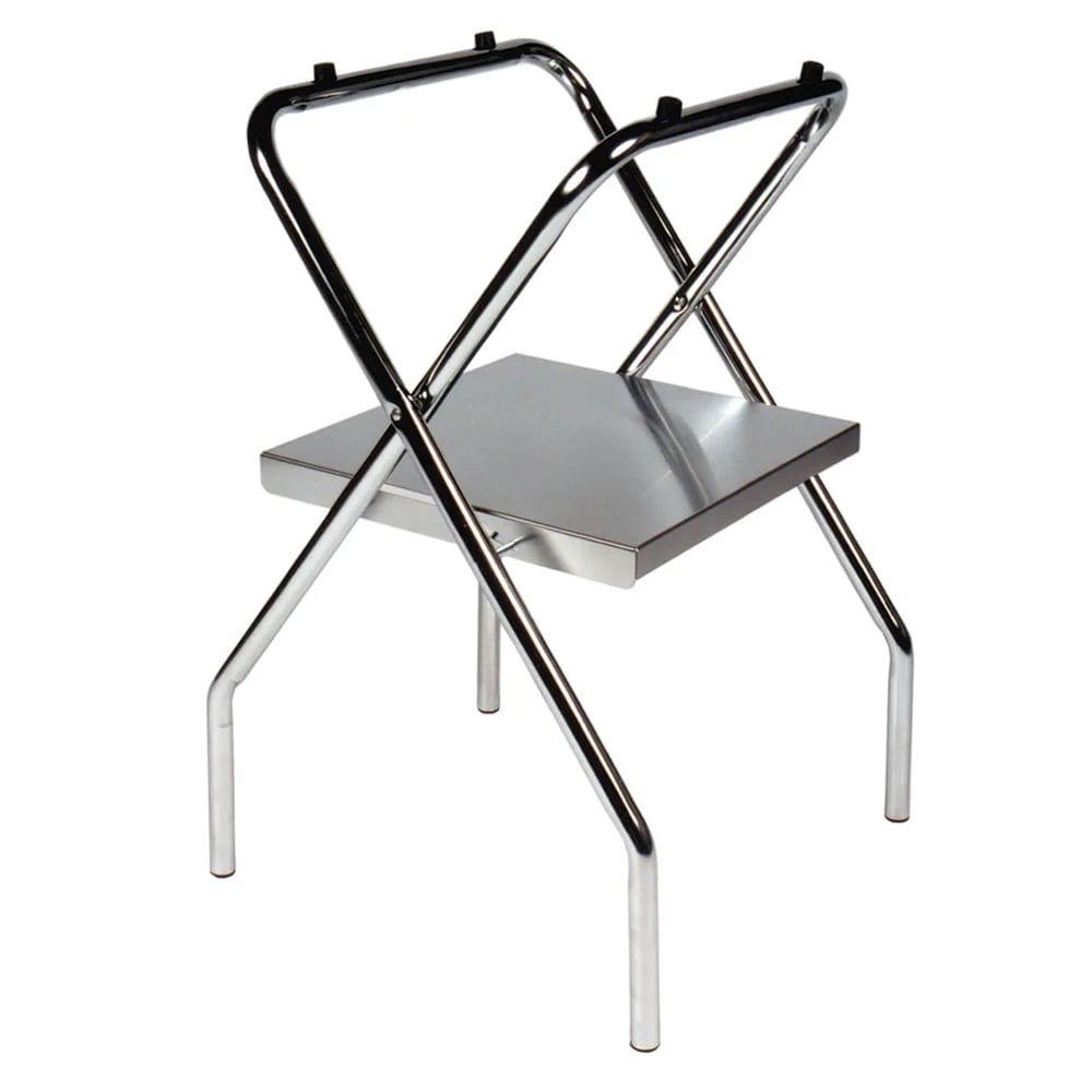 CSL 30 1/2"H Folding Tray Stand w/ Shelf - 20" x 15" Top, Steel Frame w/ Zinc Finish (1054S-C)