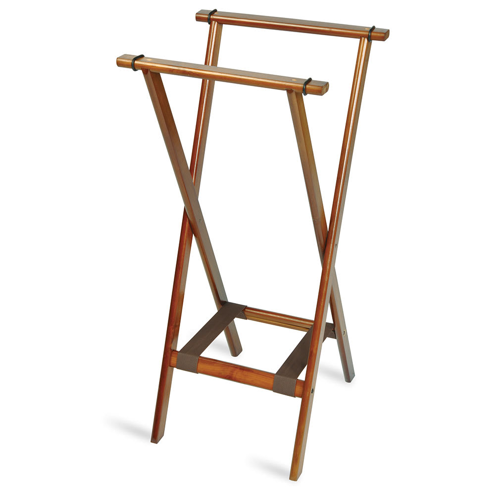 CSL Wooden Tray Stand w/ Bottom Brown Strap, Extra Tall (1178BSO-1)