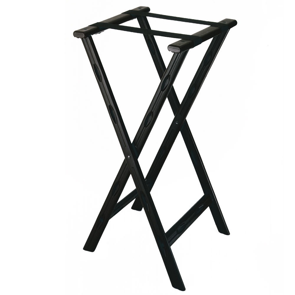 CSL Folding Tray Stand w/ Black Straps, Black Plastic (1500BLK-1)