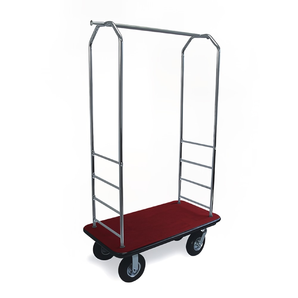 CSL Luggage Cart w/ Carpeted Deck - 43"L x 23"W x 72 1/2"H, Chrome (2000BK-020)