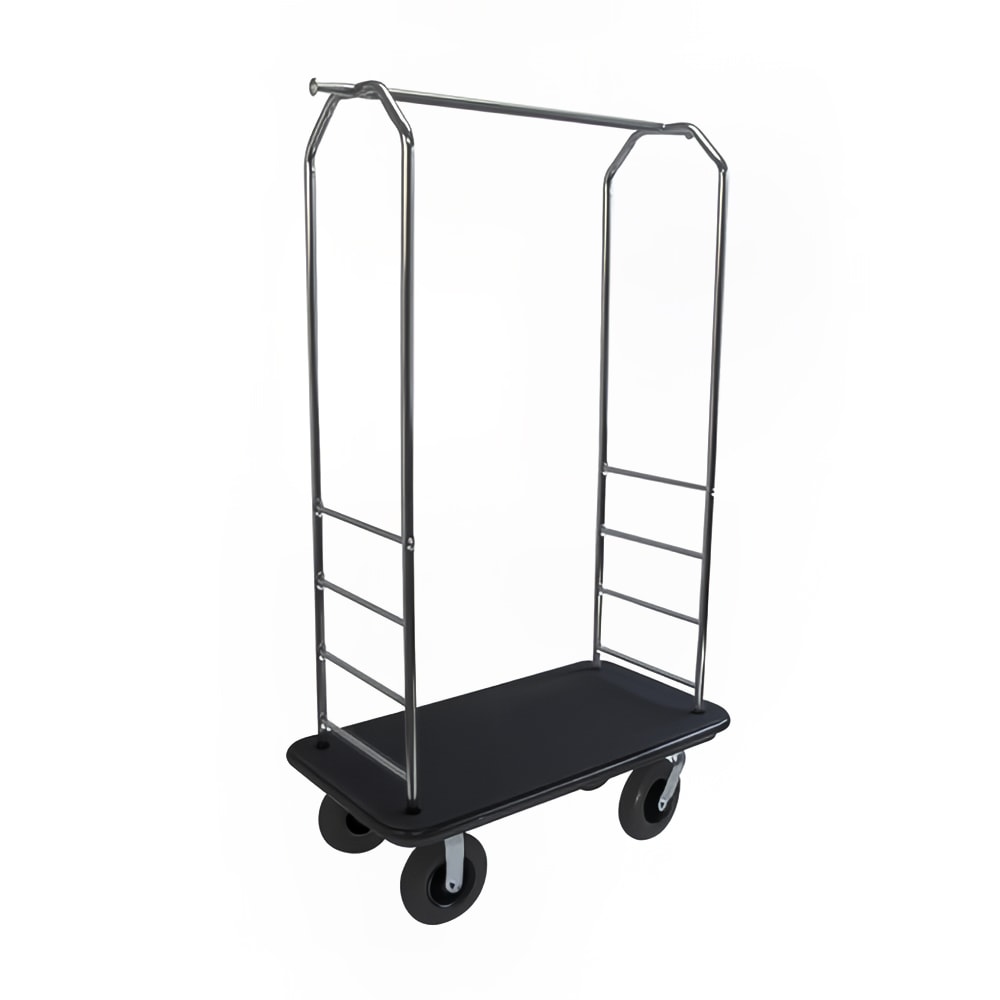 CSL Easy Mover™ Bellman's Luggage Cart w/ Black Carpet, Chrome (2000BK-080)
