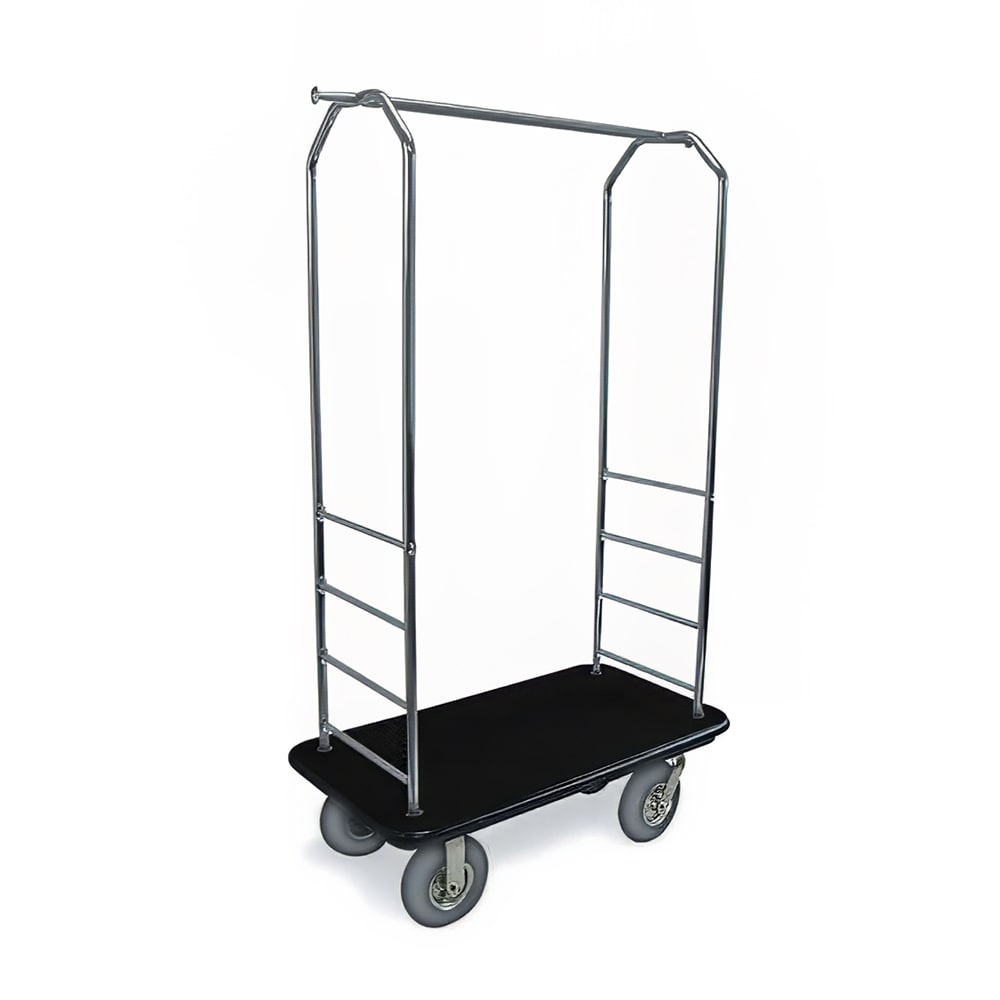 CSL Luggage Cart w/ Carpeted Deck - 43"L x 23"W x 72 1/2"H, Chrome (2000GY-080)