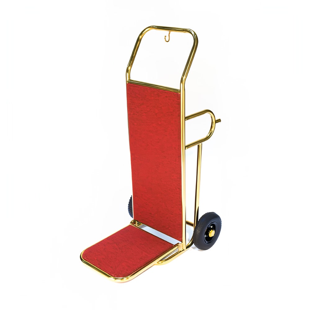 CSL Hotel Luggage Cart Truck w/ Red Carpet, Gold (2211GD-RED)