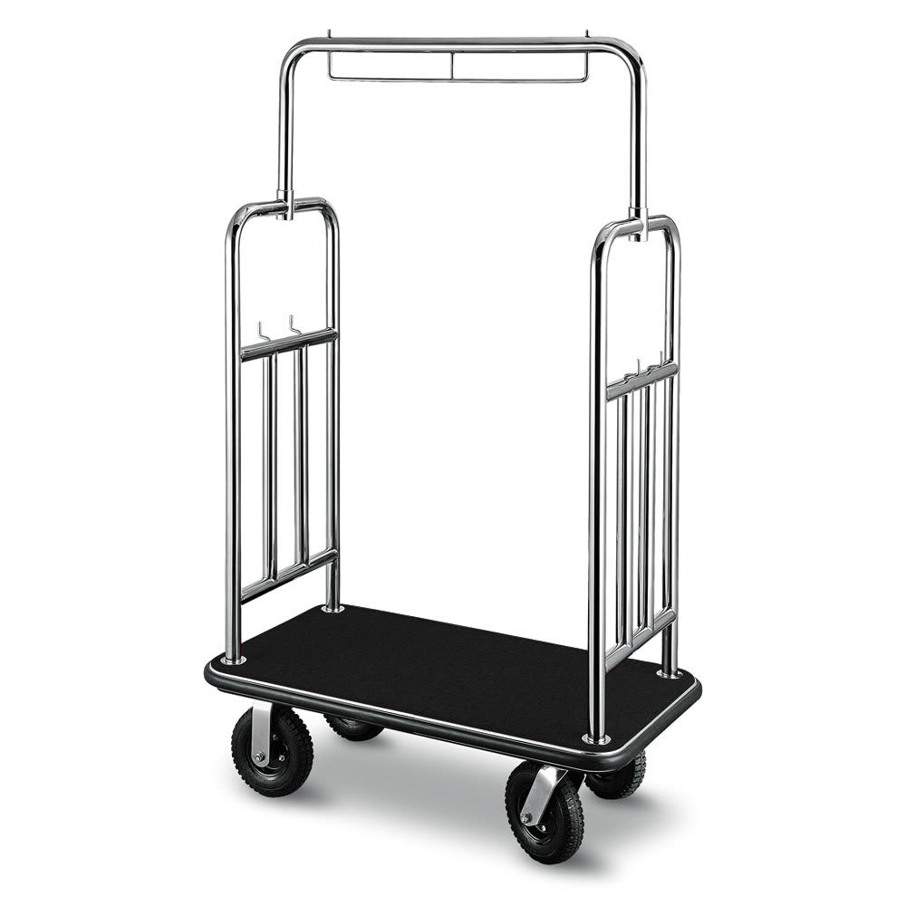 CSL Bellman Cart w/ Black Bumper - 44" x 24" x 71", Black Carpet (2799BK-010-BLK)