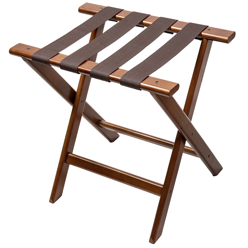 CSL Wood Luggage Rack w/ Flat Top - 19 3/4"W x 14"D x 19 3/4"H, Dark Finish (377DK)