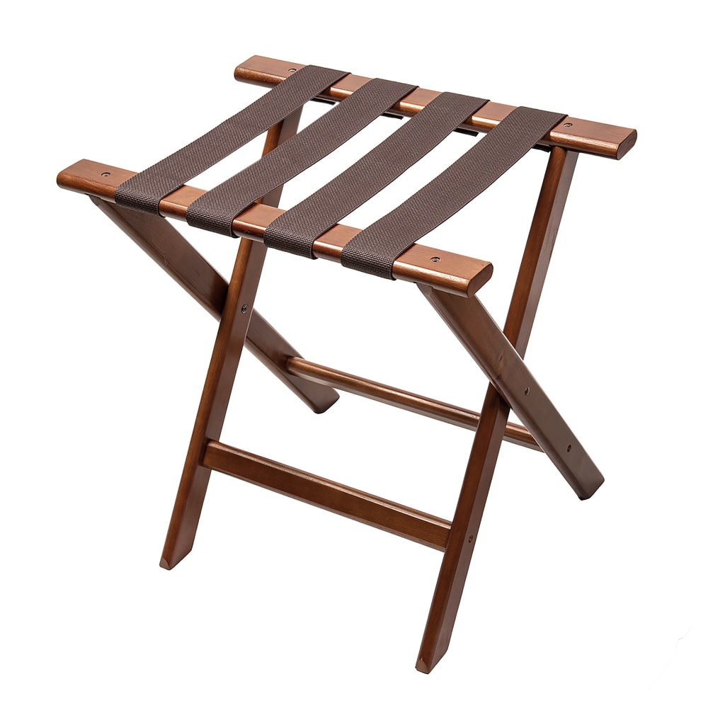 CSL Wood Luggage Rack w/ Flat Top - 19 3/4"W x 14"D x 19 3/4"H, Dark Finish (377DK-1)