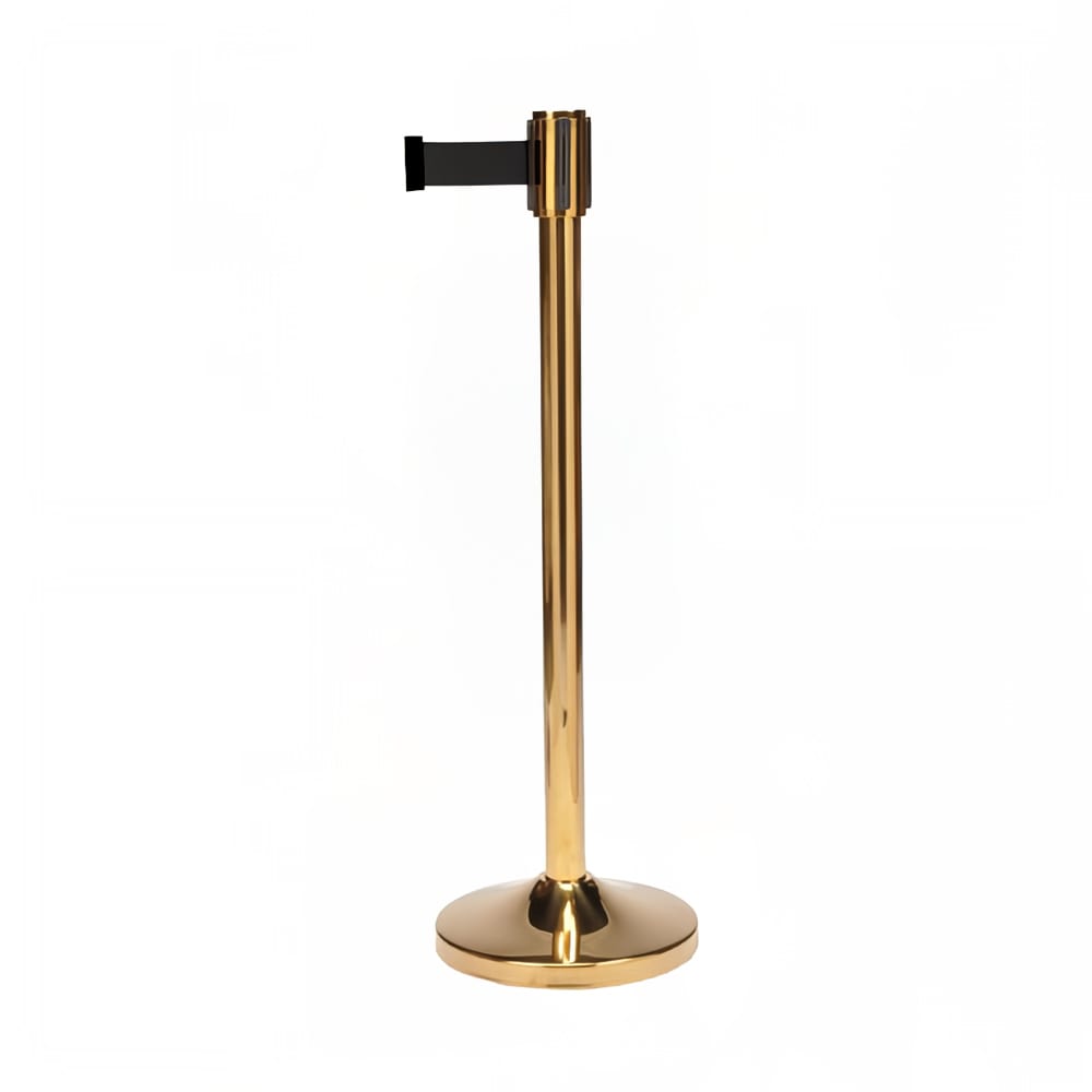 CSL 39" Portable Crowd Control Stanchion, Gold Stainless (5500GD-BLK)