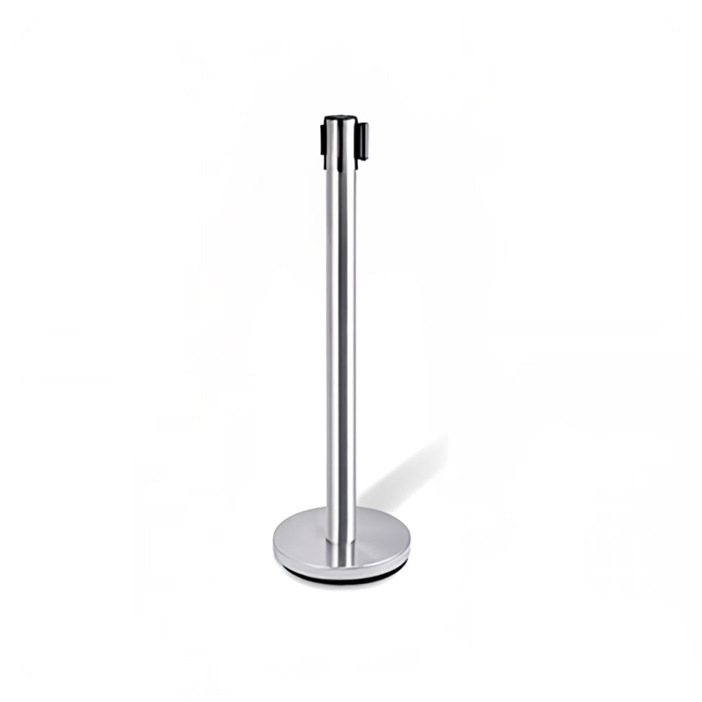 CSL 36"H Portable Crowd Control Stanchion w/ 4 Way Connection - Stainless Steel (5800SS-BLK)