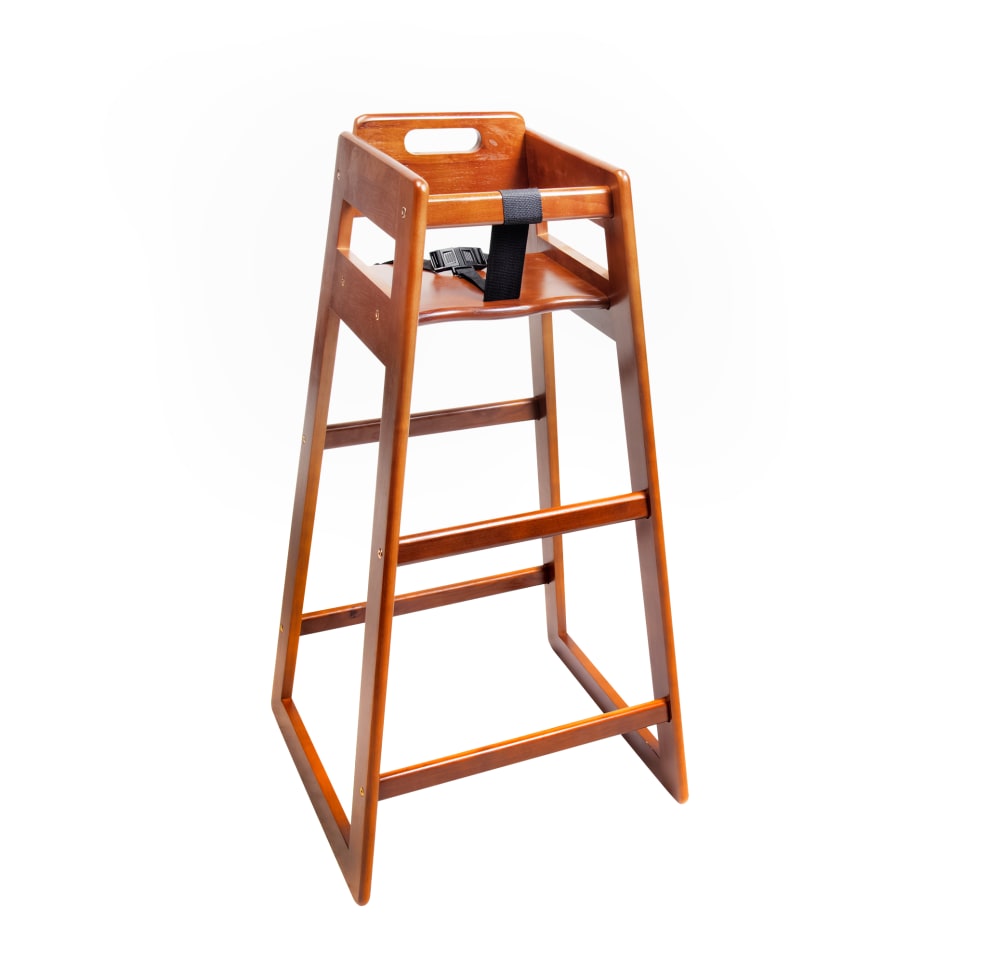 CSL 39 1/2" Pub Height Wood High Chair w/ Waist Strap, Dark (910DK)