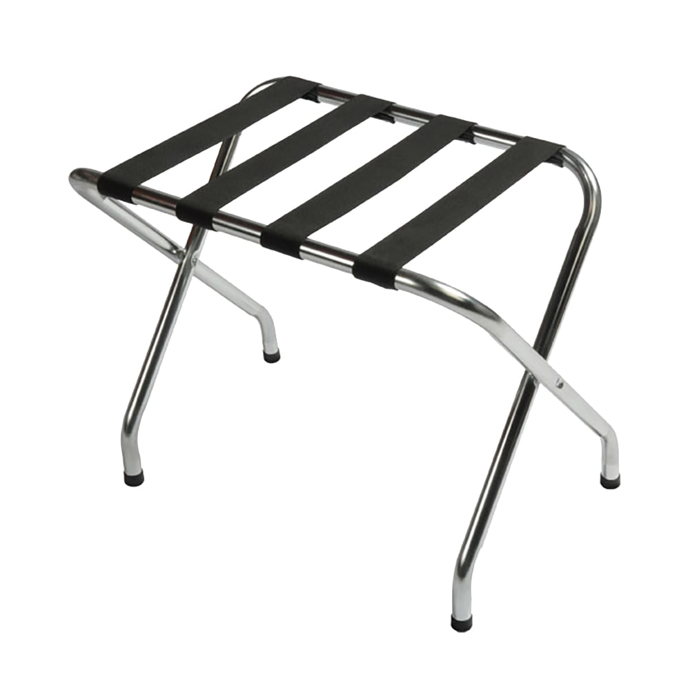 CSL Metal Luggage Rack w/ 2 1/4" Black Poly Straps - 26"W x 16 1/2"D x 20"H, Zinc (S155C-BL-1)