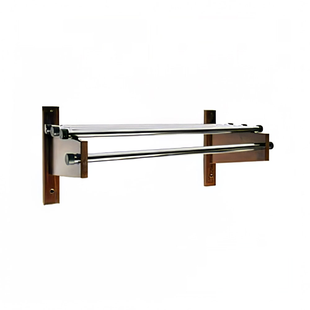 CSL 36" Wall Mount Coat Rack w/ 1" Zinc Plated Rod & Mahogany Hardwood Brackets (TDE-36)