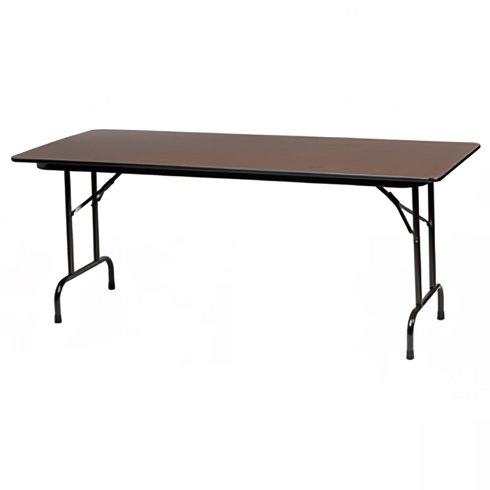 Royal Industries 72" Rectangular Folding Banquet Table w/ Walnut Melamine Top, 29"H (CORBT3072)
