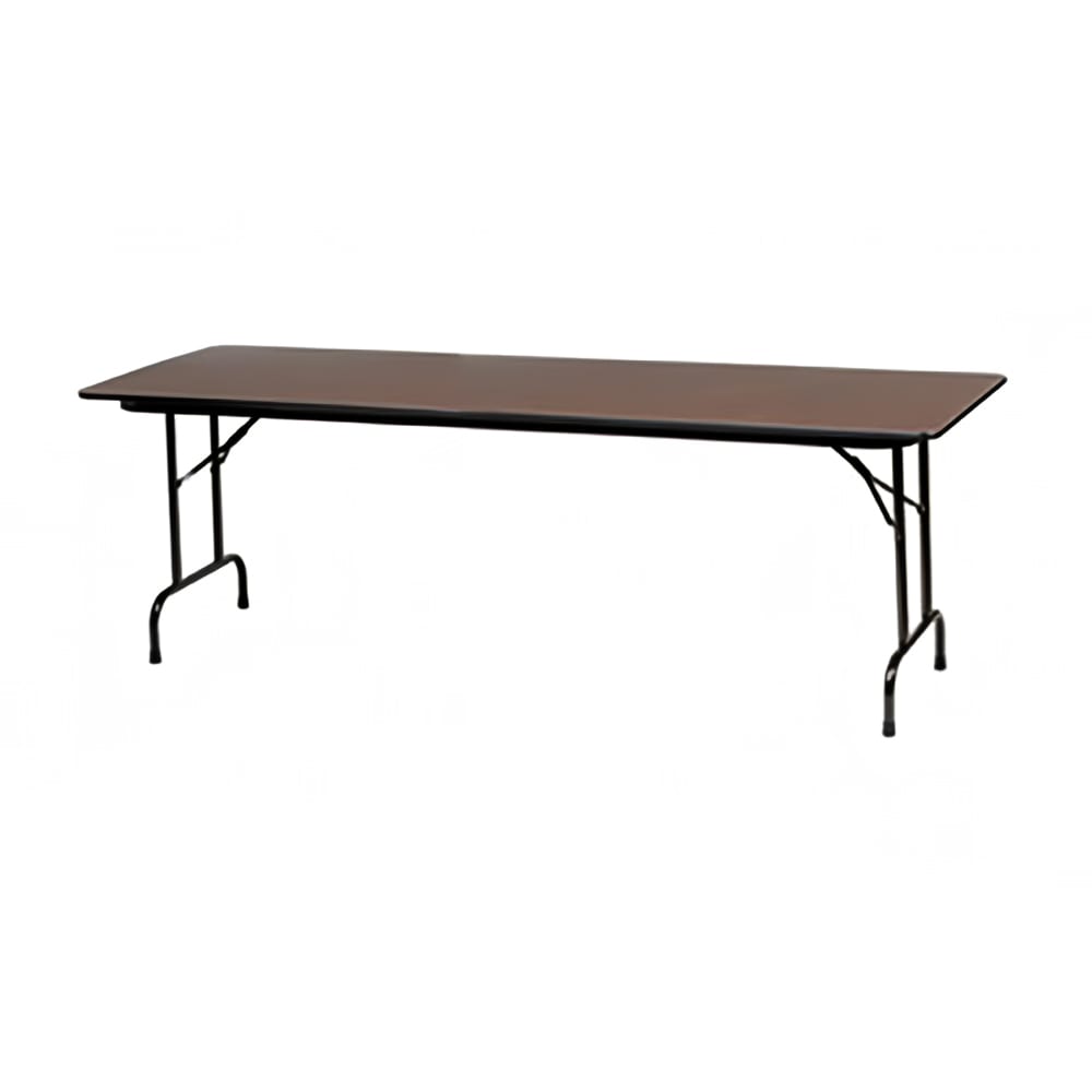 Royal Industries 96" Rectangular Folding Banquet Table w/ Walnut Melamine Top, 29"H (CORBT3096)