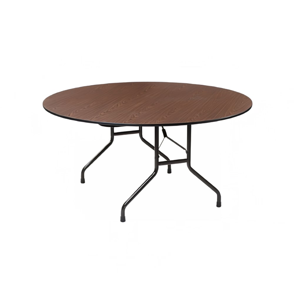 Royal Industries 60" Round Folding Banquet Table w/ Walnut Melamine Top, 29"H (CORBT60R)