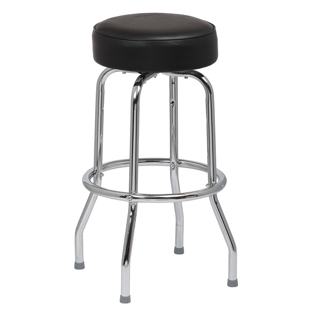 Royal Industries Backless Bar Stool w/ Black Vinyl Seat, Chrome (ROY 7711 B)