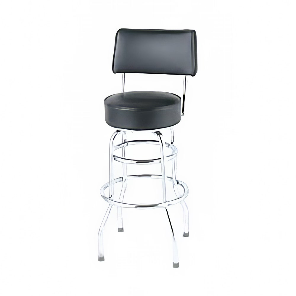 Royal Industries Bar Stool w/ Open Back & Black Vinyl Seat, Chrome (ROY 7716 B)