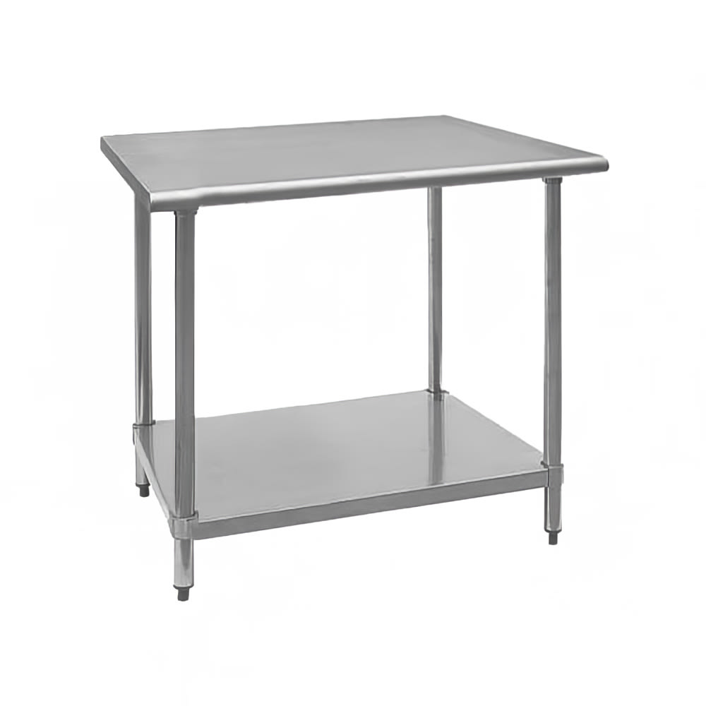 Royal Industries 24" 18 ga Work Table w/ Undershelf & 430 Series Stainless Flat Top (ROY WT 2424)